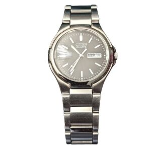 (199)Flawless Citizen men's watch all stainless steel beautiful black dial…